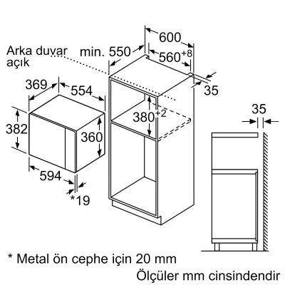 BOSCH BEL554MS0 Serie 6 Ankastre Mikrodalga Inox - 6