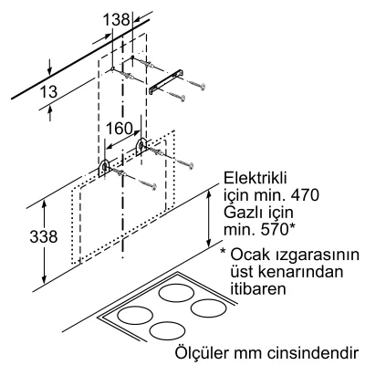 BOSCH DWK65AJ80R Serie 4 Duvar Tipi Davlumbaz 60 cm NeoKlasik, İnci Beyazı - 8