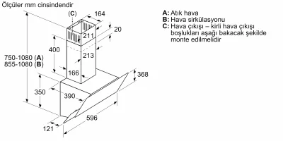 BOSCH DWK65AJ80R Serie 4 Duvar Tipi Davlumbaz 60 cm NeoKlasik, İnci Beyazı - 9