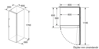 BOSCH GSN33VWE0N Serie 4 No-Frost Derin Dondurucu 176x60 Beyaz - 6