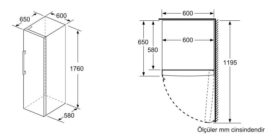 BOSCH GSN33VWE0N Serie 4 No-Frost Derin Dondurucu 176x60 Beyaz - 6
