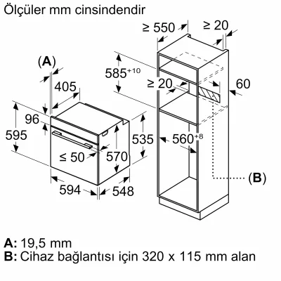 BOSCH HJG852YB0T Serie 6 Ankastre Fırın 60 x 60 cm Siyah - 10