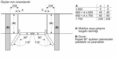 BOSCH KFN96VPEA Serie 4 Gardırop Tipi Buzdolabı 183 x 90.5 cm Inox - 14