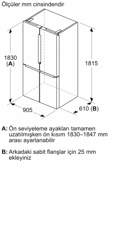BOSCH KFN96VPEA Serie 4 Gardırop Tipi Buzdolabı 183 x 90.5 cm Inox - 12