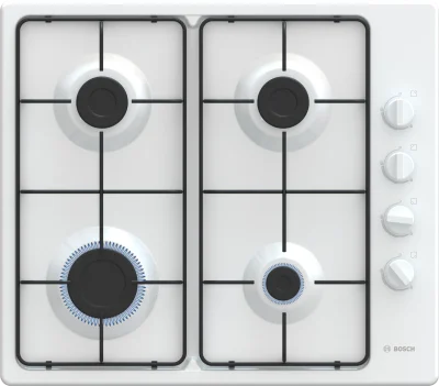 BOSCH PBP6C2K80O Serie 2 Gazlı Ocak 60 cm Emaye, Beyaz - 1