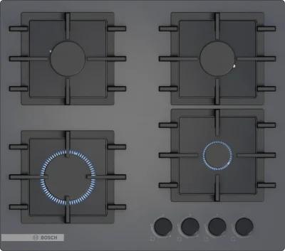 BOSCH PNN6B9P40O Serie 4 Gazlı Ankastre Ocak 60 cm Antrasit Gri - 1