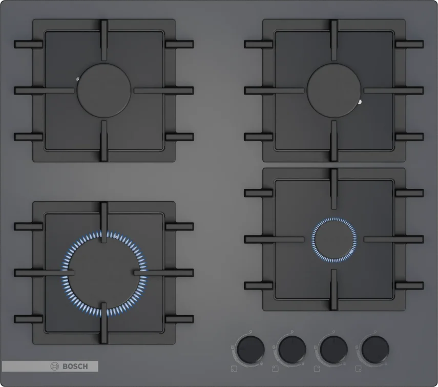BOSCH PNN6B9P40O Serie 4 Gazlı Ankastre Ocak 60 cm Antrasit Gri - 1