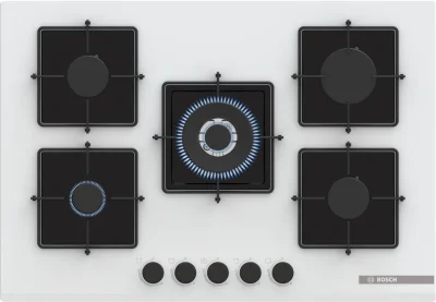 BOSCH PNQ7B2P30O Serie 4 Gazlı Ankastre Ocak 75 cm Beyaz - 1