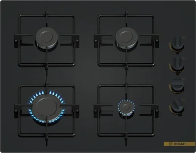 BOSCH POP6C7O12O Serie 4 Gazlı Ankastre Ocak 60 cm NeoKlasik, Siyah - 1