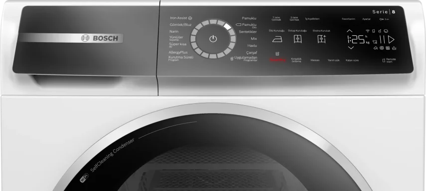 BOSCH WQB245A0TR Serie 8 Isı Pompalı Kurutma Makinesi 9 kg Beyaz - 3