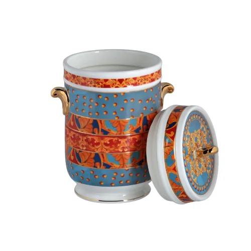 Lucky Art Clarissa Bone China Porselen Kulplu Kavanoz 22 cm - 2