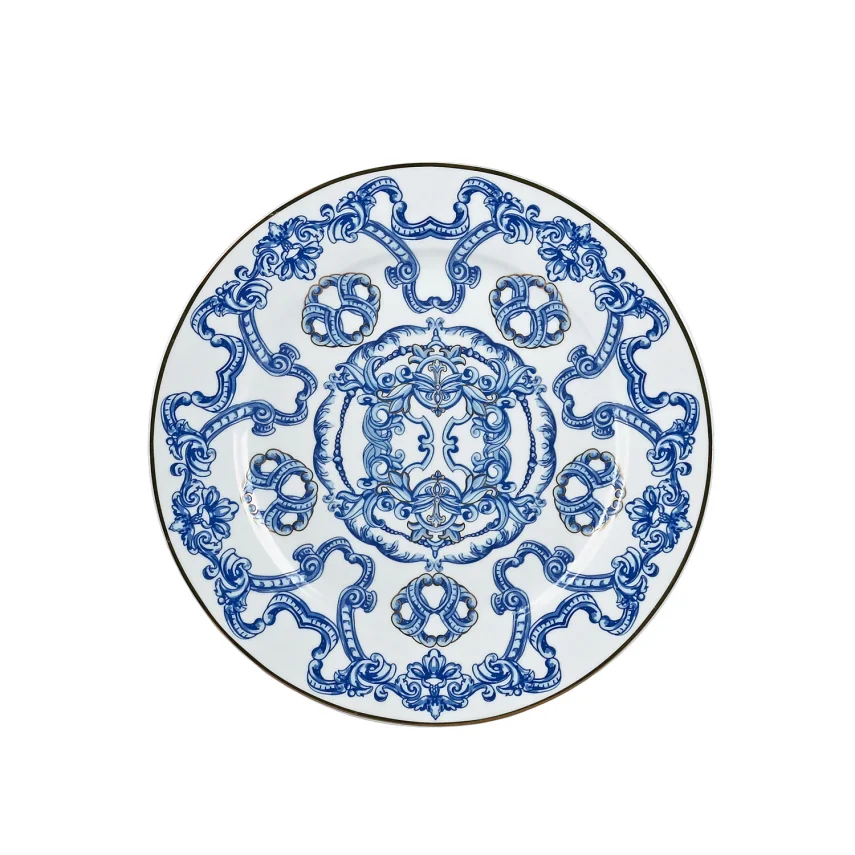 Lucky Art Florance Bone China Naturel Barok Desenli 4'lü Pasta Tabağı Seti 20 cm - 4