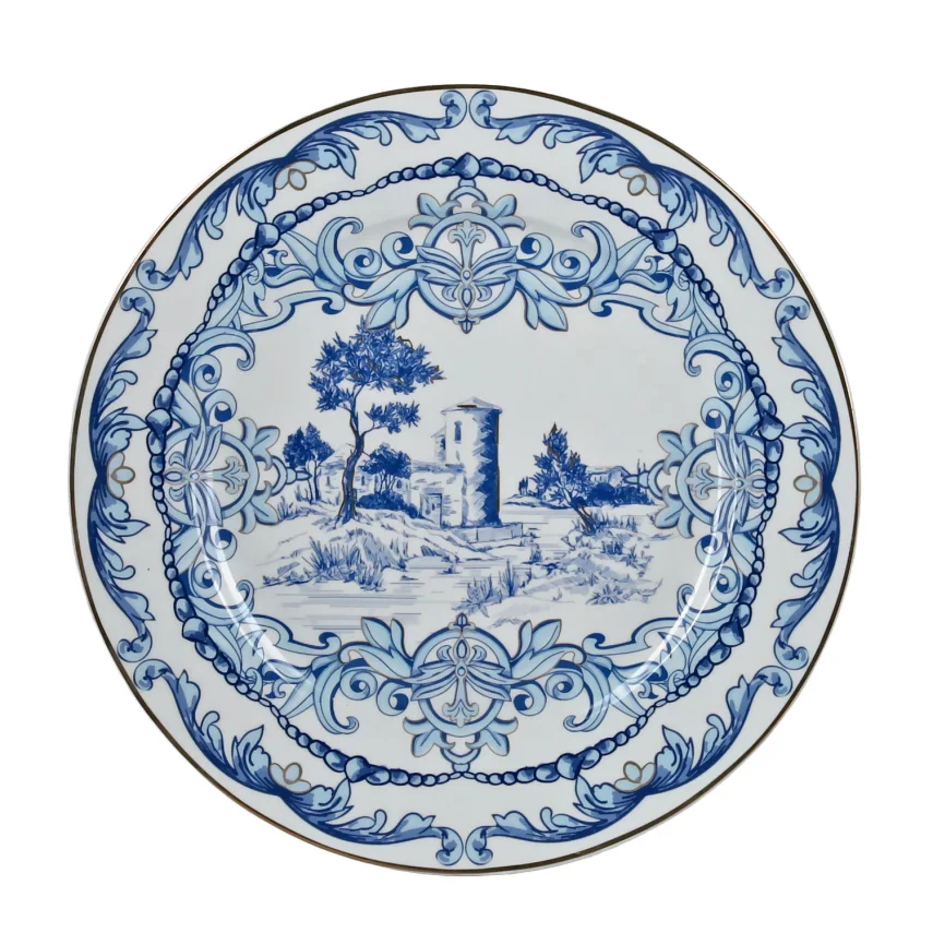 Lucky Art Florance Bone China Naturel Barok Desenli 4'lü Pasta Tabağı Seti 27 cm - 3