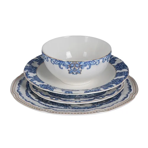 Lucky Art Florance New Bone China Porselen 24 Parça Yemek Takımı - 2
