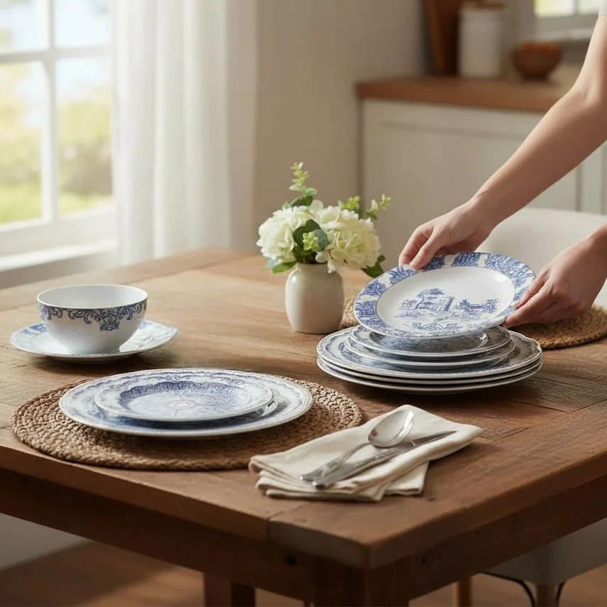 Lucky Art Florance New Bone China Porselen 24 Parça Yemek Takımı - 7