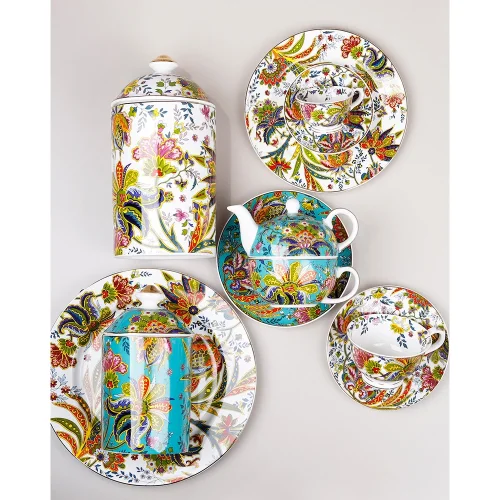 Lucky Art Yvette Paisley Desen 6'lı Porselen Servis Tabağı Seti 27 cm - 2