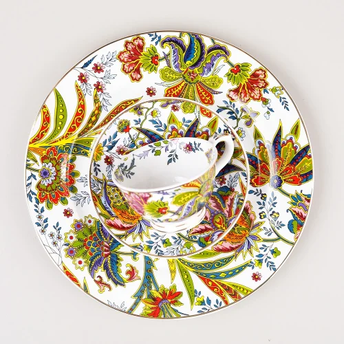 Lucky Art Yvette Paisley Desen 6'lı Porselen Servis Tabağı Seti 27 cm - 3
