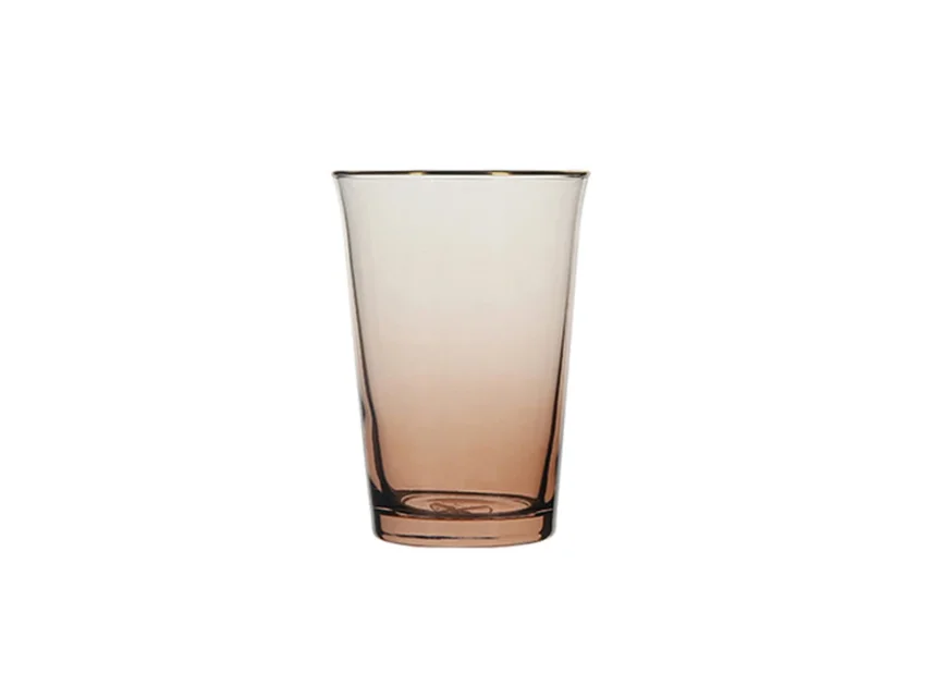 Porland Amber Altın Yaldızlı Ayaksız Su Bardağı 290 cc - 1