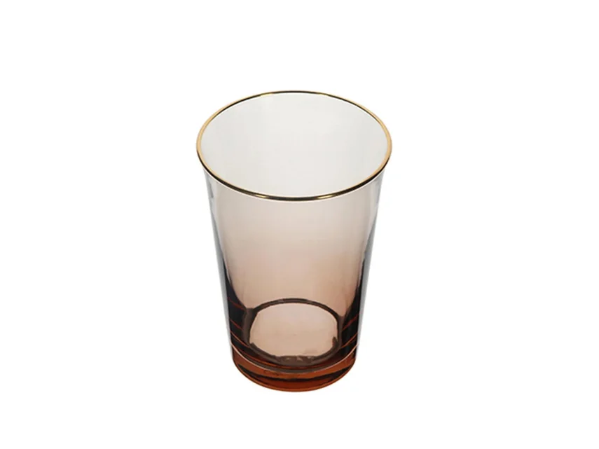 Porland Amber Altın Yaldızlı Ayaksız Su Bardağı 290 cc - 2