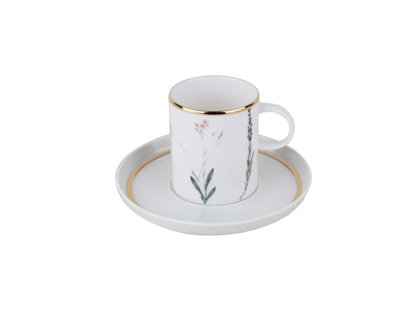 Porland Botanical Tabaklı Kahve Fincanı 85cc 6 adet - 2