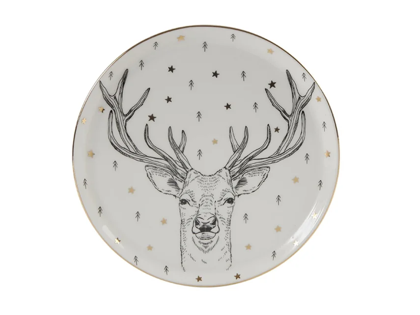 Porland Forest Deer Düz Tabak 20cm - 1