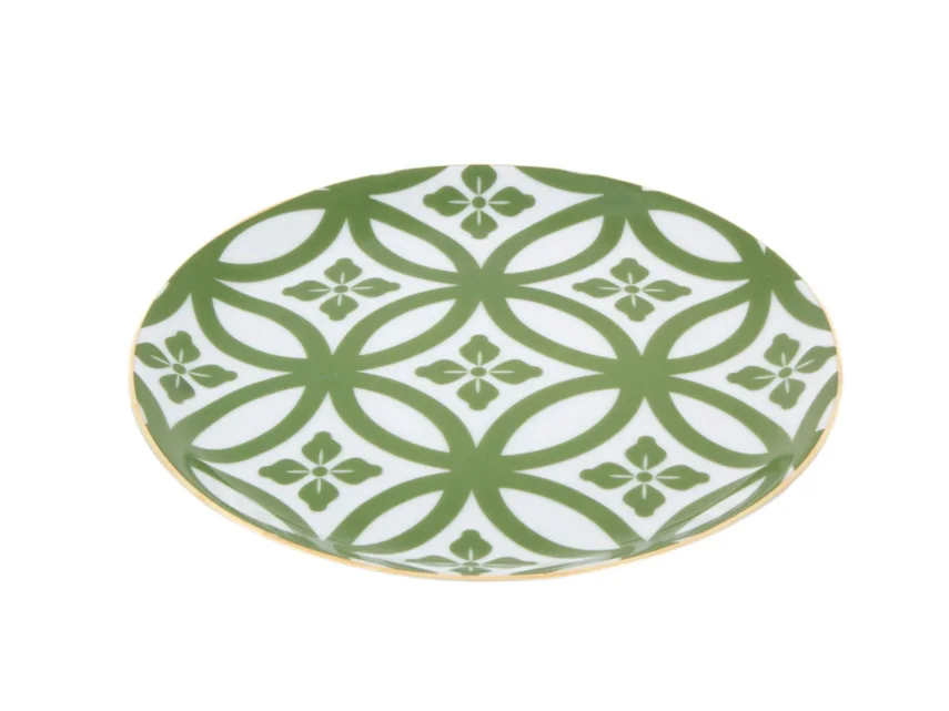 Porland Morocco Desen1 Yeşil Düz Tabak 17cm - 2