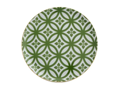 Porland Morocco Desen1 Yeşil Düz Tabak 24cm 6 Adet - PORLAND