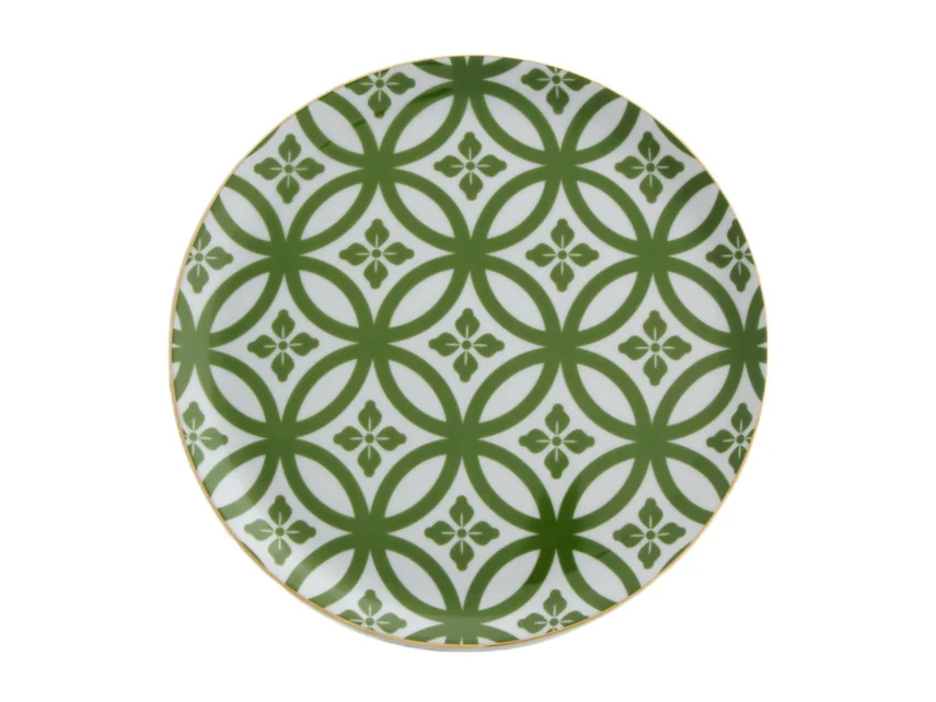Porland Morocco Desen1 Yeşil Düz Tabak 24cm 6 Adet - 1