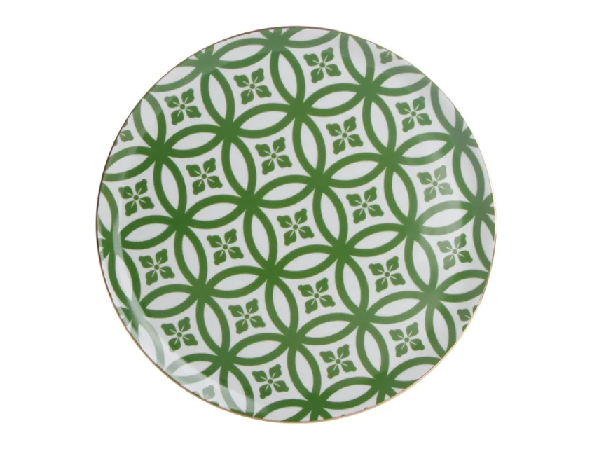 Porland Morocco Desen1 Yeşil Düz Tabak 28cm 6 Adet - 1