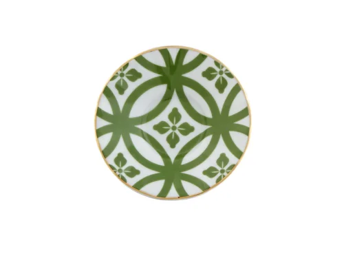 Porland Morocco Desen1 Yeşil Ergonomik Çay Tabağı 11cm - PORLAND