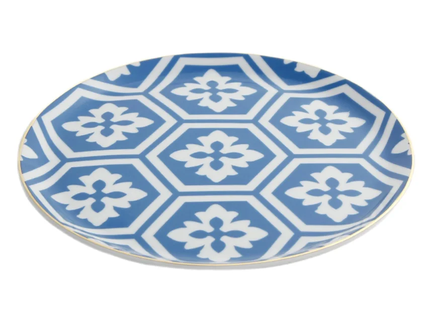 Porland Morocco Desen2 Mavi Düz Tabak 24cm 6 Adet - 2