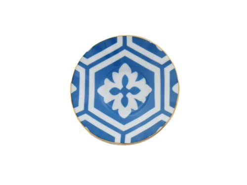 Porland Morocco Desen2 Mavi Ergonomik Çay Tabağı 11cm - PORLAND