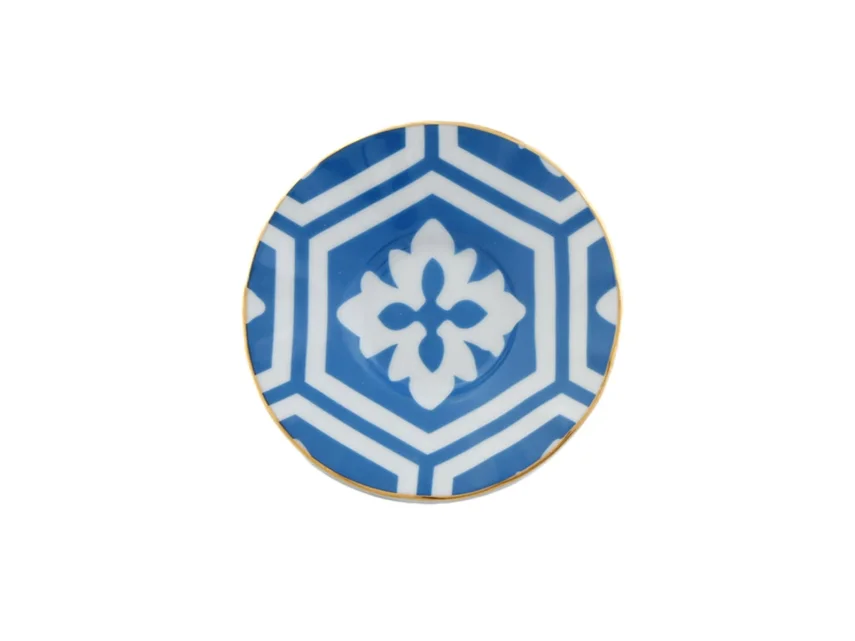 Porland Morocco Desen2 Mavi Ergonomik Çay Tabağı 11cm - 1