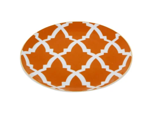 Porland Morocco Desen3 Turuncu Düz Tabak 17cm 6 adet - 2