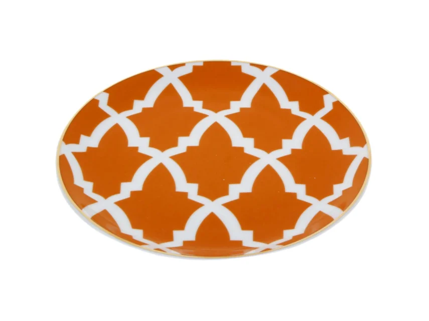 Porland Morocco Desen3 Turuncu Düz Tabak 17cm 6 adet - 2