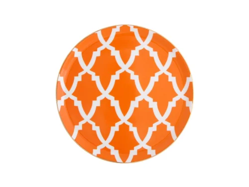 Porland Morocco Desen3 Turuncu Düz Tabak 20cm 6 adet - PORLAND