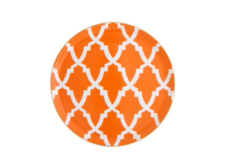 Porland Morocco Desen3 Turuncu Düz Tabak 20cm 6 adet - 1