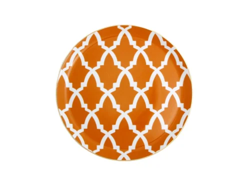 Porland Morocco Desen3 Turuncu Düz Tabak 24cm 6 Adet - PORLAND