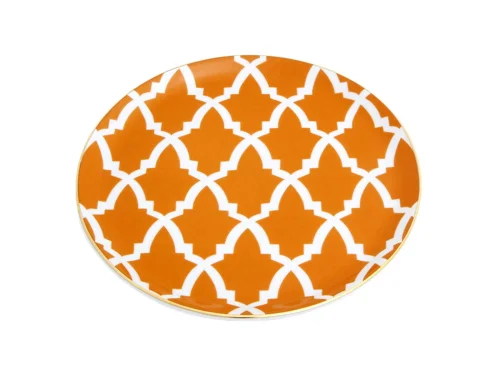 Porland Morocco Desen3 Turuncu Düz Tabak 24cm 6 Adet - 2