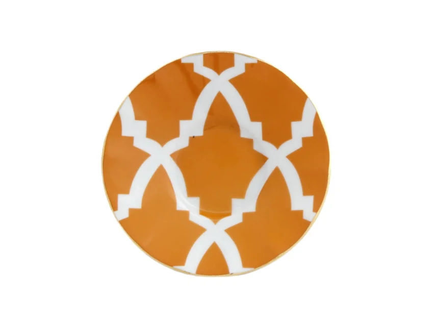 Porland Morocco Desen3 Turuncu Ergonomik Çay Tabağı 11cm - 1