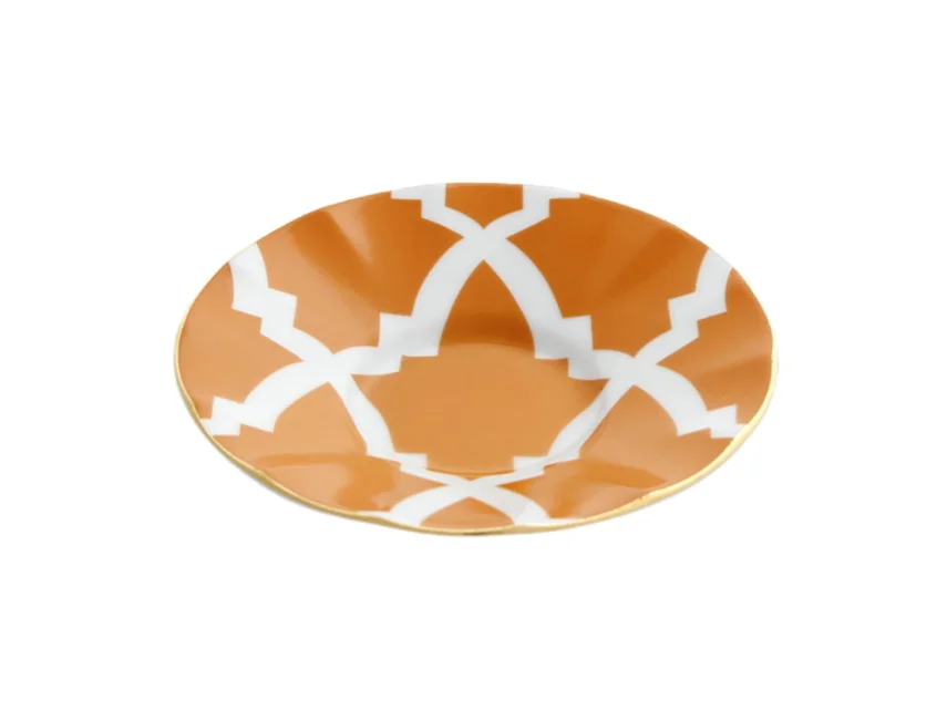 Porland Morocco Desen3 Turuncu Ergonomik Çay Tabağı 11cm - 2
