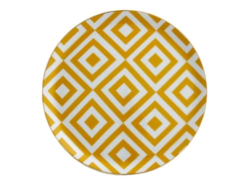 Porland Morocco Desen4 Sarı Düz Tabak 24cm 6 Adet - PORLAND