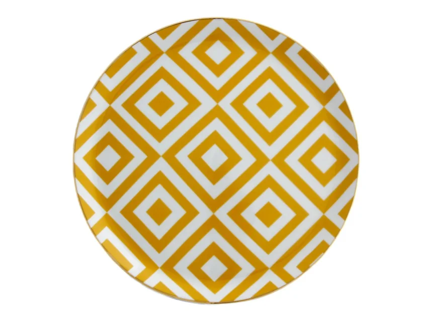 Porland Morocco Desen4 Sarı Düz Tabak 24cm 6 Adet - 1