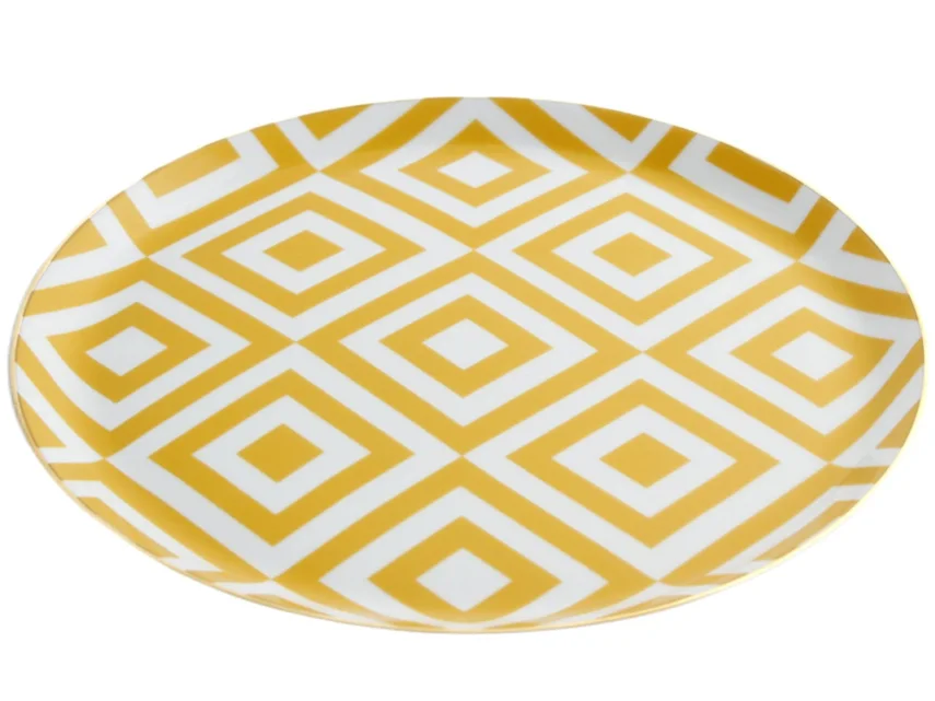 Porland Morocco Desen4 Sarı Düz Tabak 24cm 6 Adet - 2
