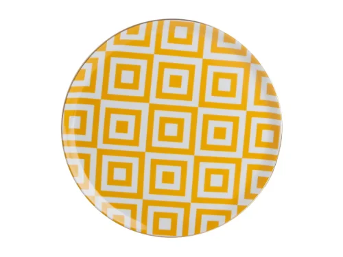 Porland Morocco Desen4 Sarı Düz Tabak 28cm - PORLAND