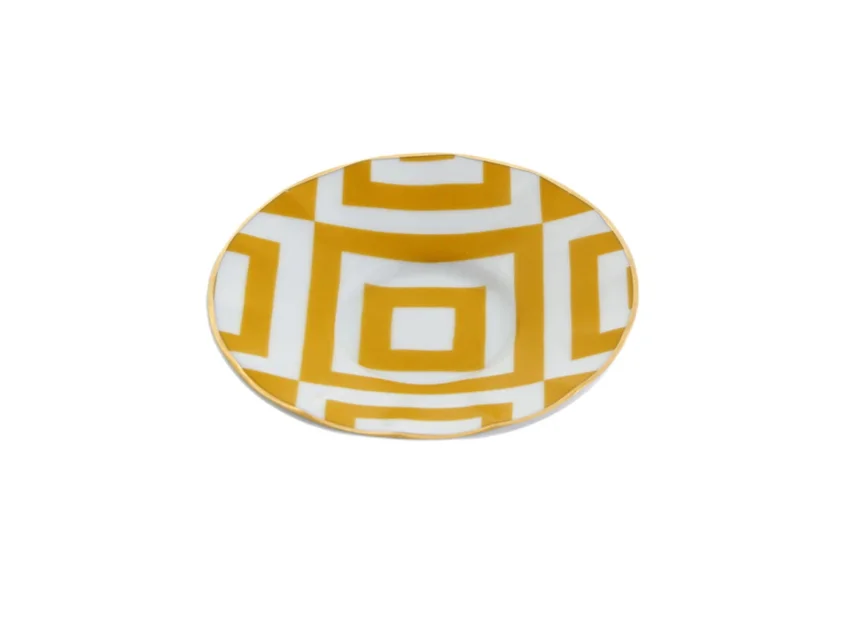 Porland Morocco Desen4 Sarı Ergonomik Çay Tabağı 11cm - 2