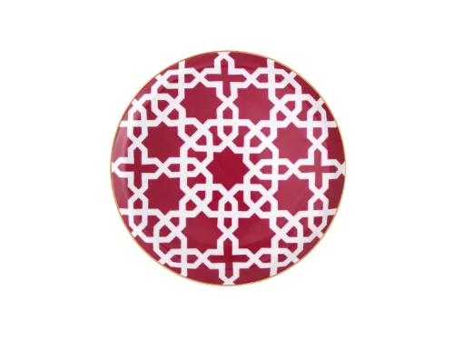 Porland Morocco Desen5 Fuşya Düz Tabak 20cm 6 adet - PORLAND