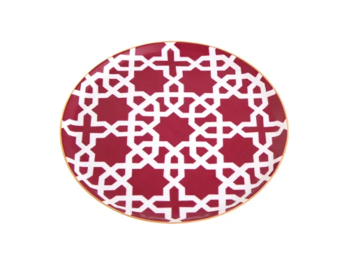 Porland Morocco Desen5 Fuşya Düz Tabak 20cm 6 adet - 2
