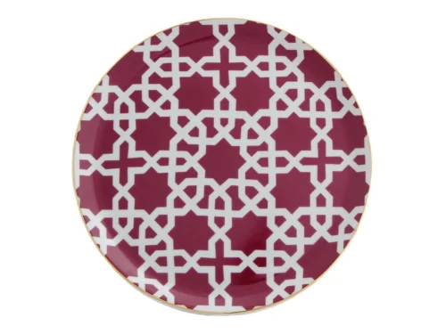 Porland Morocco Desen5 Fuşya Düz Tabak 24cm 6 Adet - PORLAND