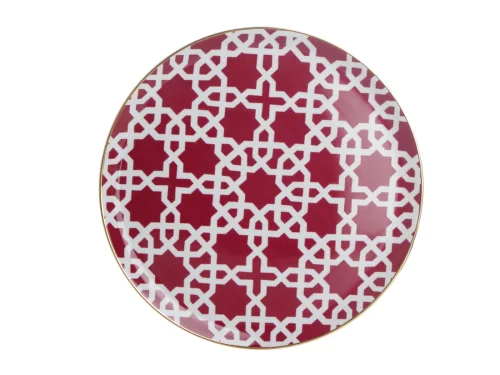 Porland Morocco Desen5 Fuşya Düz Tabak 28cm - PORLAND